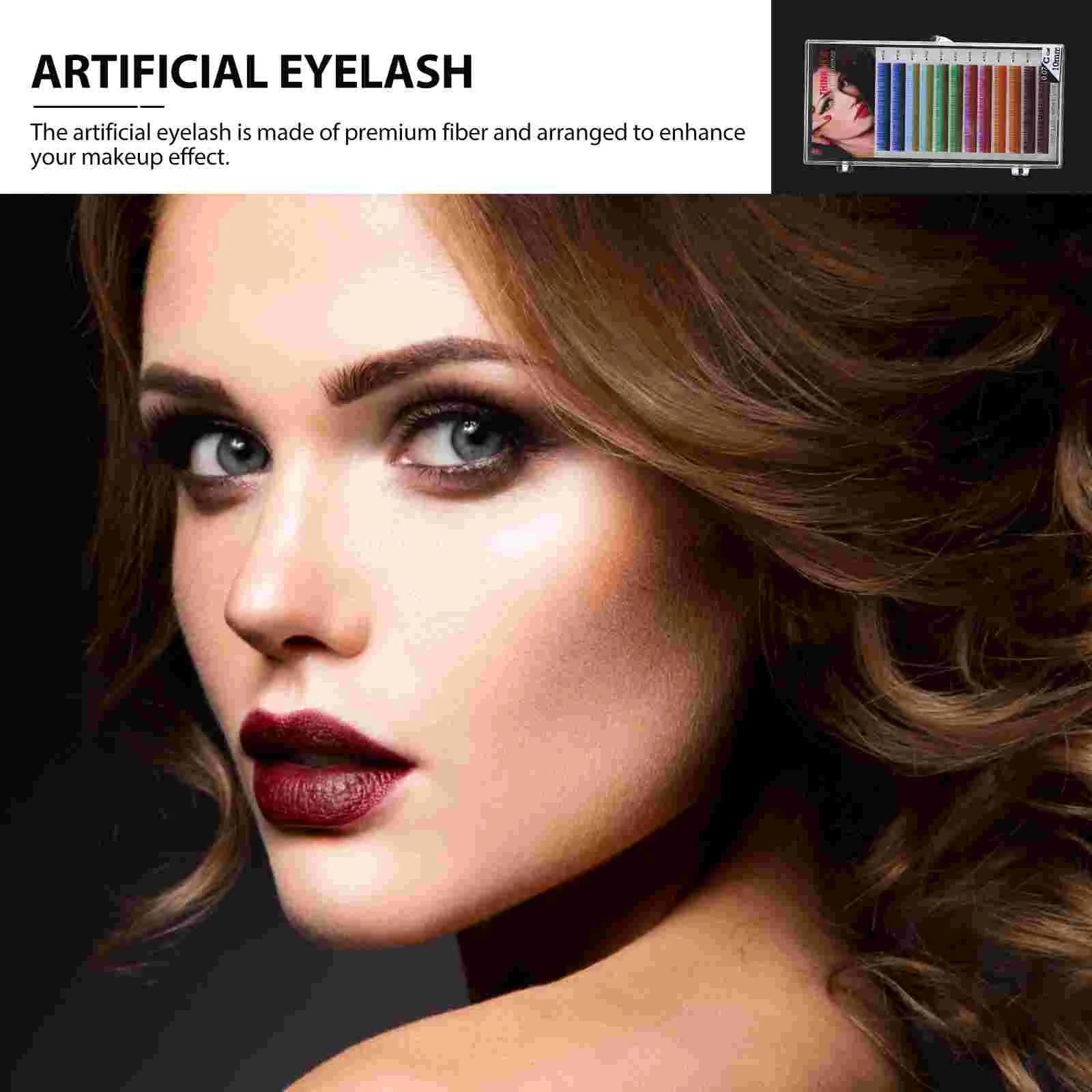 Colored Eyelash Extensions False Lashes Strip Individual Glue High Temp Fiber Women Daily Use Wedding Party Photographic
