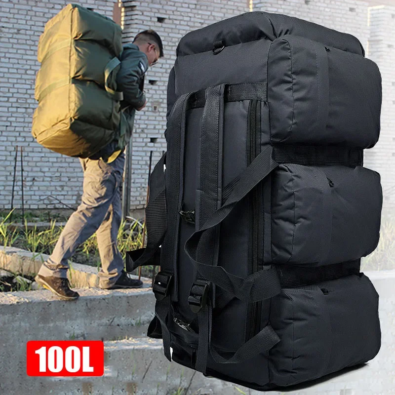 

For Super Large Capacity 100L Backpack Men Outdoor Waterproof Camping Storage Bag Tent Canopy Tactical Travel Bag Handbag
