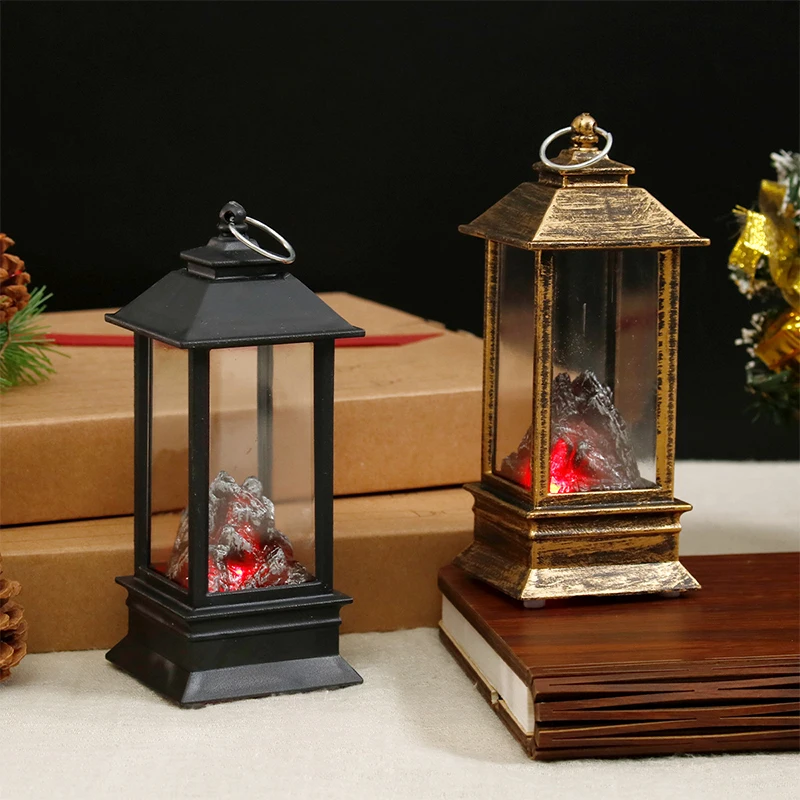 13cm Mini Led Lamp Retro European Light Glowing Night Light Dollhouse Miniature Fireplace Home Model Decor Toy