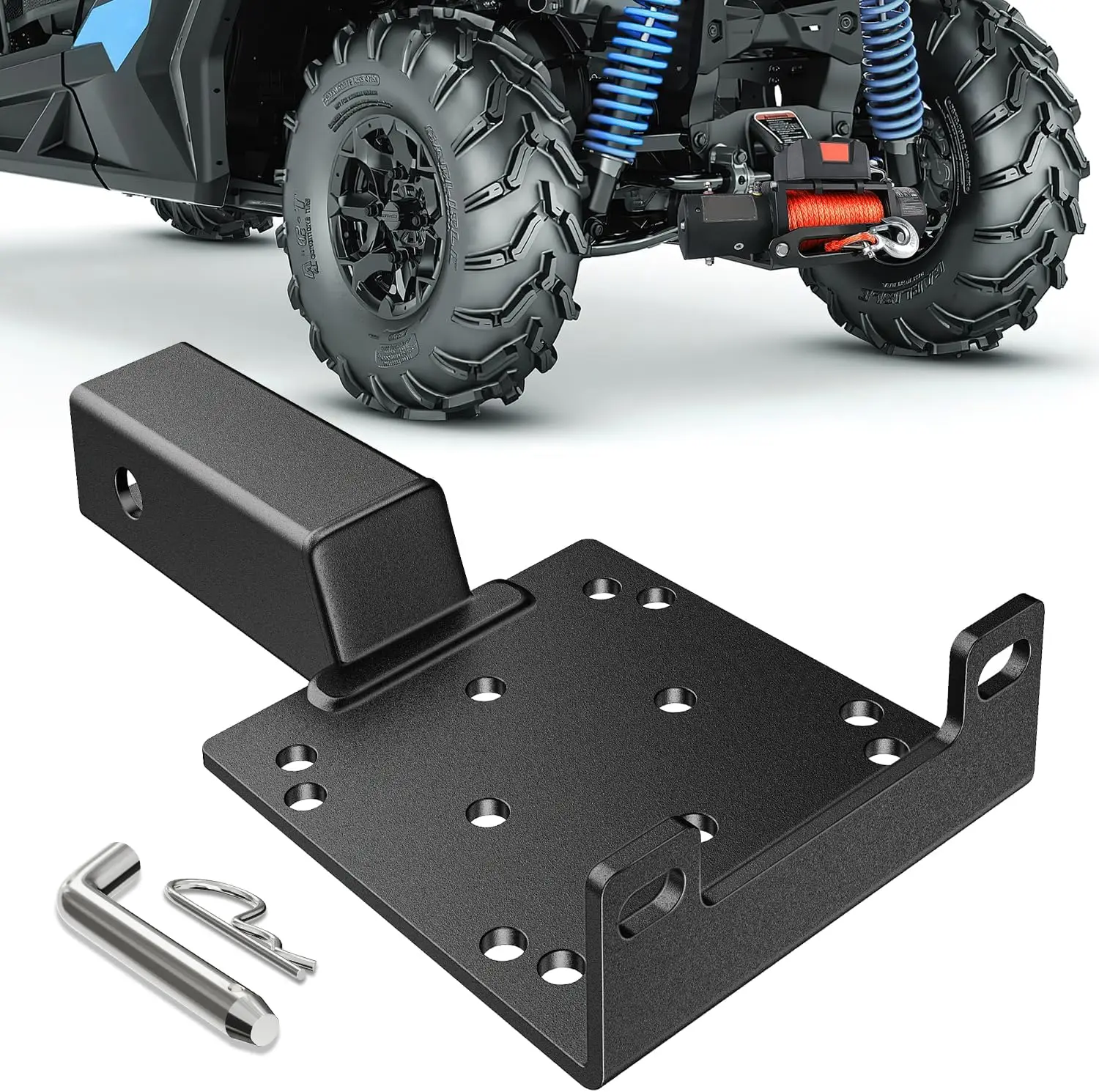 Mounting 2 Inch Receiver Hitch Heavy Duty Steel 16500Lbs Capacity for ATV UTV SUV Truck Pickup