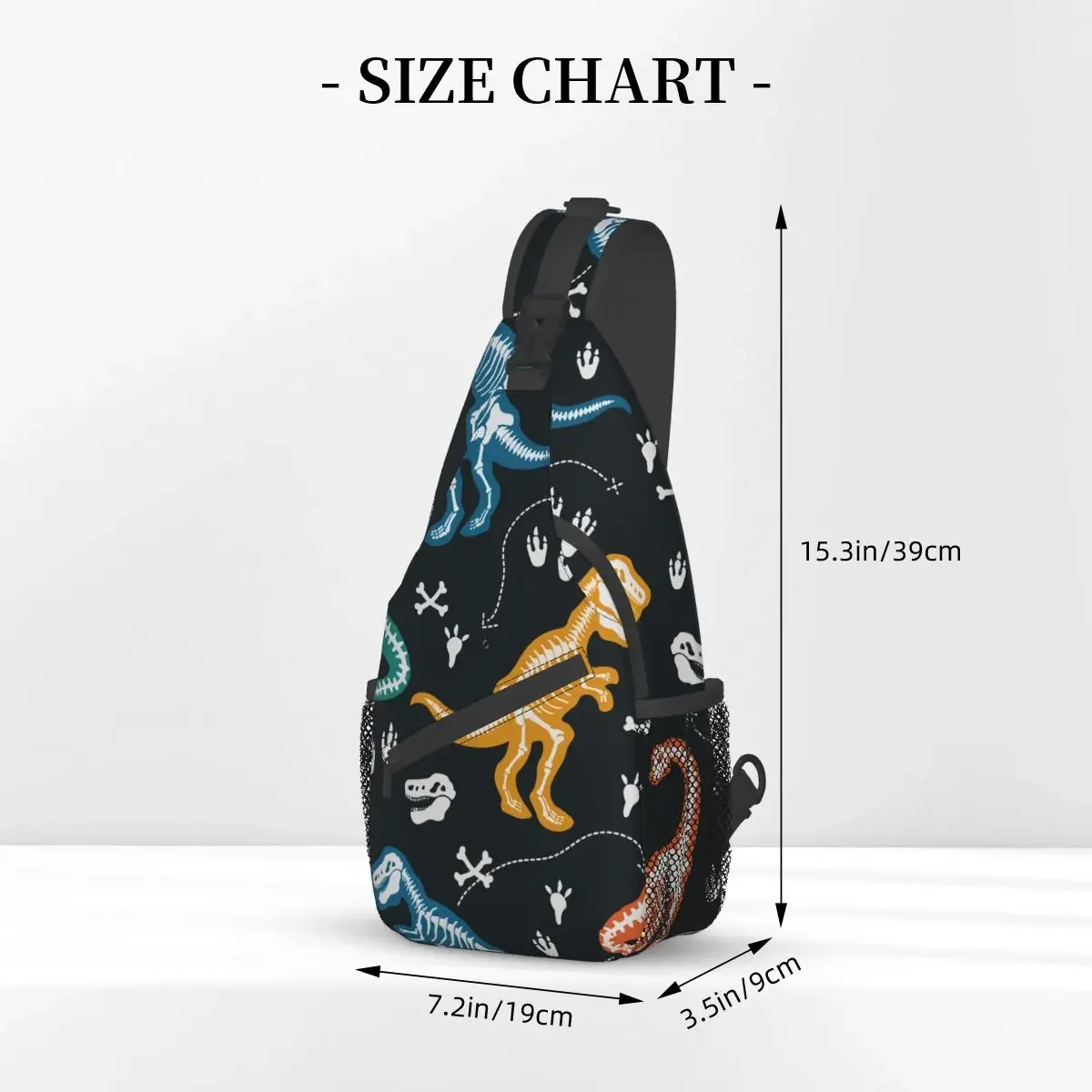 Cartoon Dinosaurs Crossbody Chest Bags Dinosaur Pockets Travel Pack Messenger Sports Teens Shoulder Bag Unisex