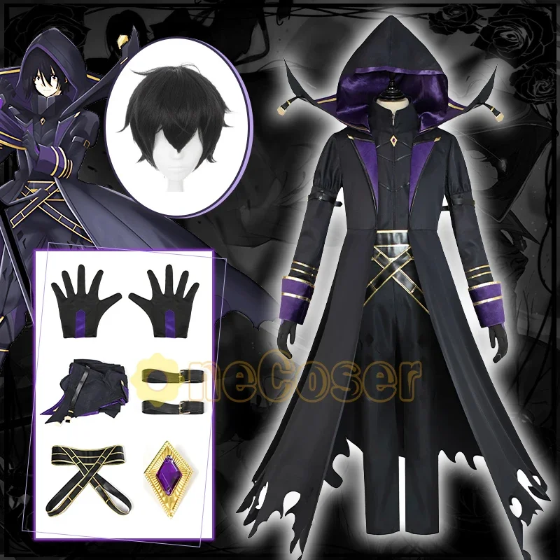 Kostum Cosplay Kagenou Cid Wig Anime The Eminence In Shadow bertudung seragam jubah Shadow Garden Minoru Kagenou Halloween