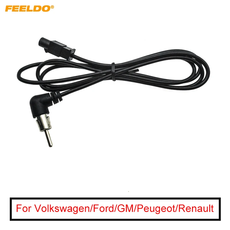 

FEELDO Car 100cm Stereo Installation FM/AM Antenna Adapter For Volkswagen/Ford/GM/Peugeot/Renault/TATA Radio Wiring Cable