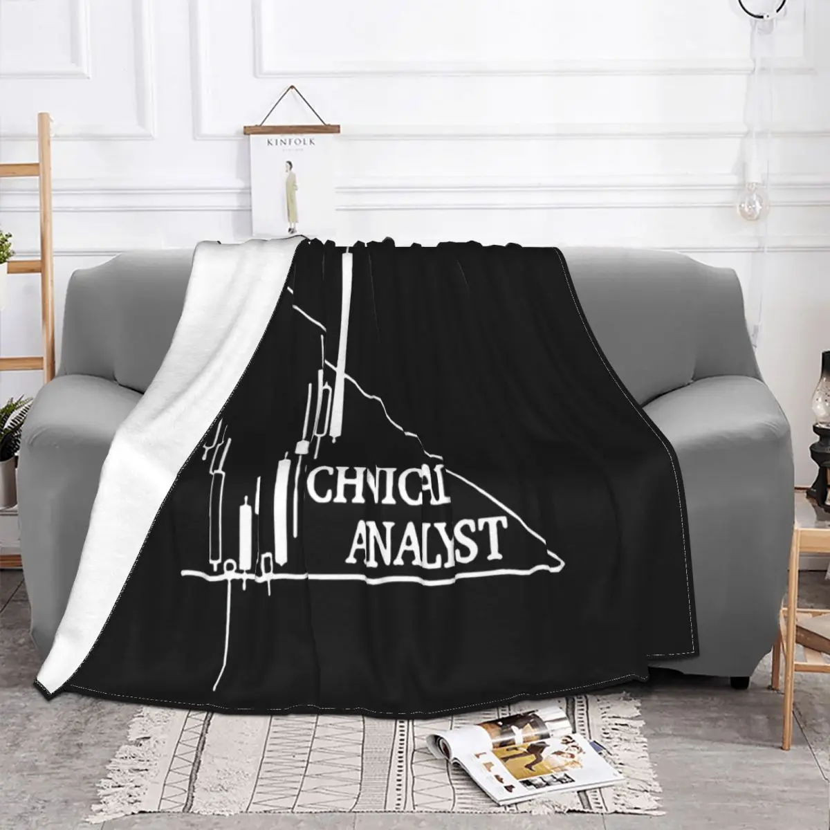 Custom Forex Technical Analyst Men Round Collar Classical Sunlight Urban Gris Kawaii Hiphop 015330 Throw Blanket