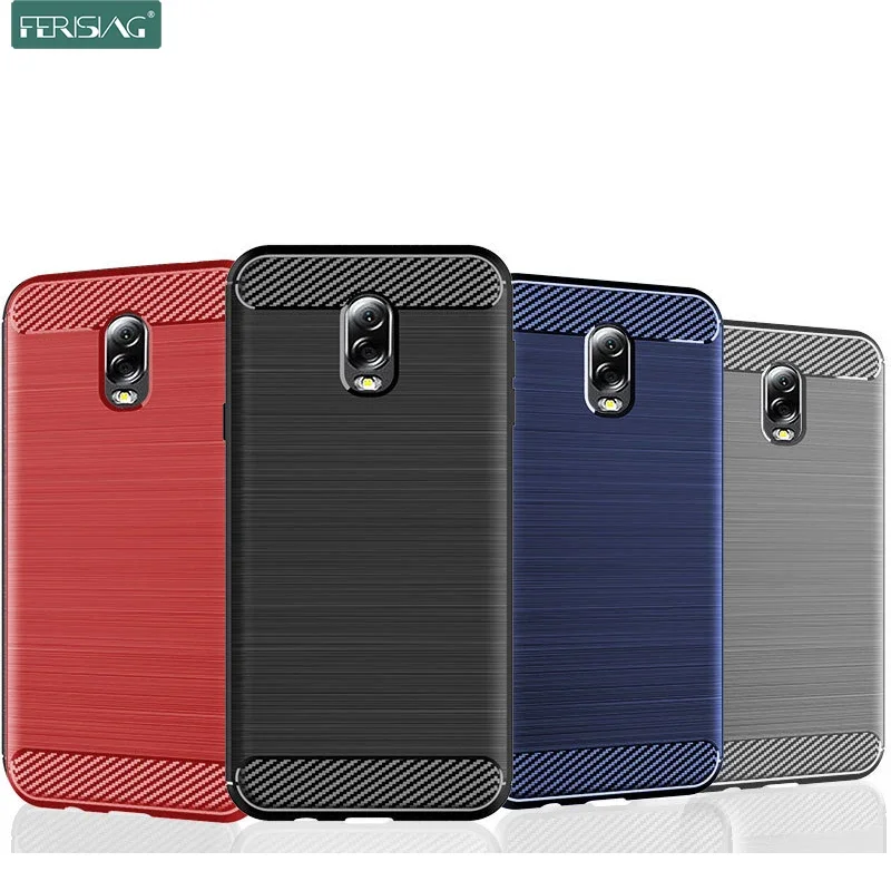 FERISING Case For Samsung Galaxy C7 2017 Case Silicone TPU Bumper Shockproof Carbon Cover for Samsung Galaxy C8 / J7 Plus Case