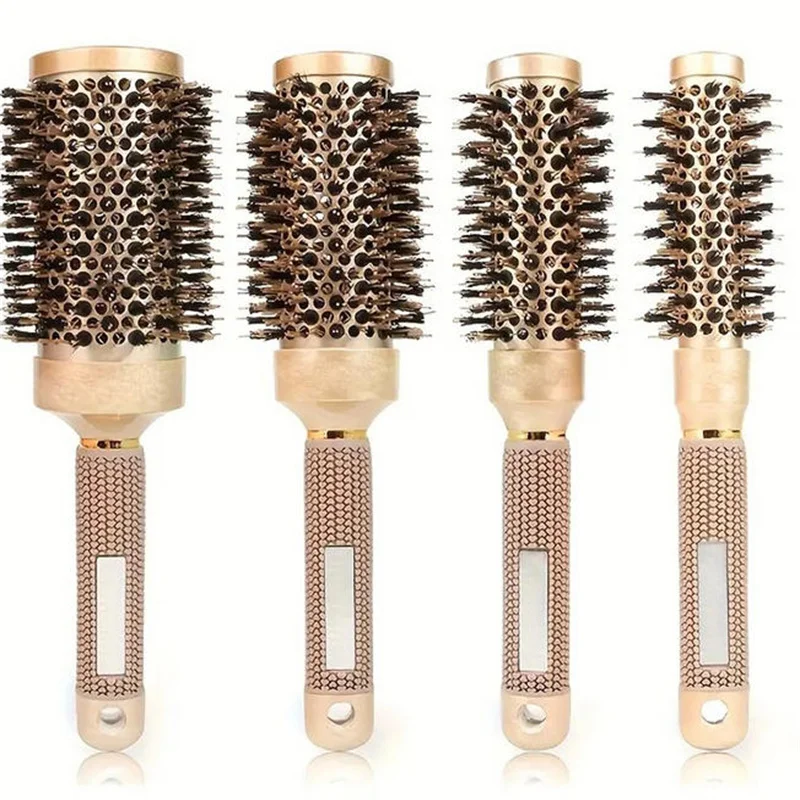

1/4PCS Professional Round Hair Brush Hairdressing Curling Hair Brushes Ceramic Barrel Comb For Blow Dry Salon Styling Tools