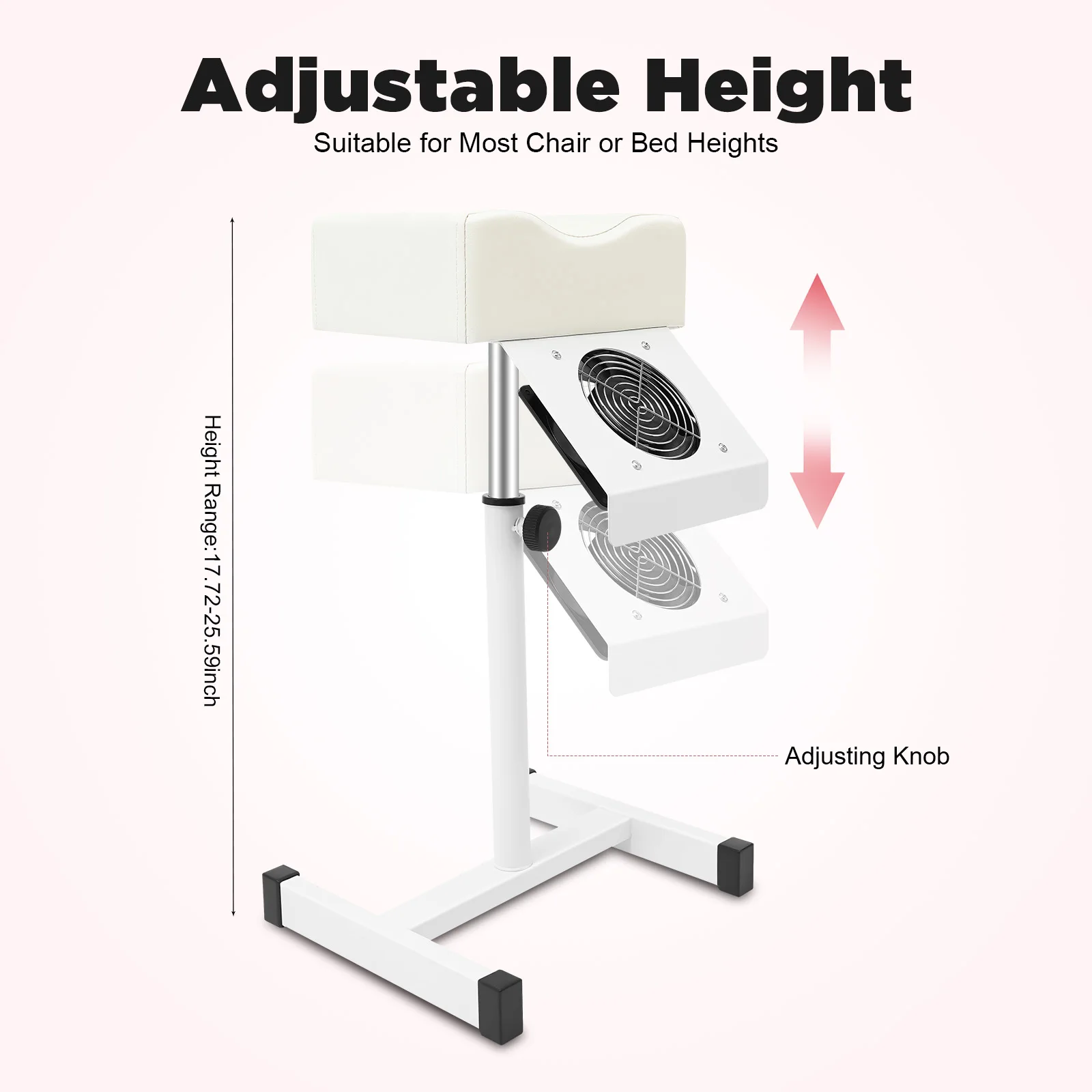 Professional Pedicure Stool w/Dust Cleaning Fan Nail Bench Manicure Chair Beauty Salon Spa Stool Footrest W/Cleaning Fan Bag