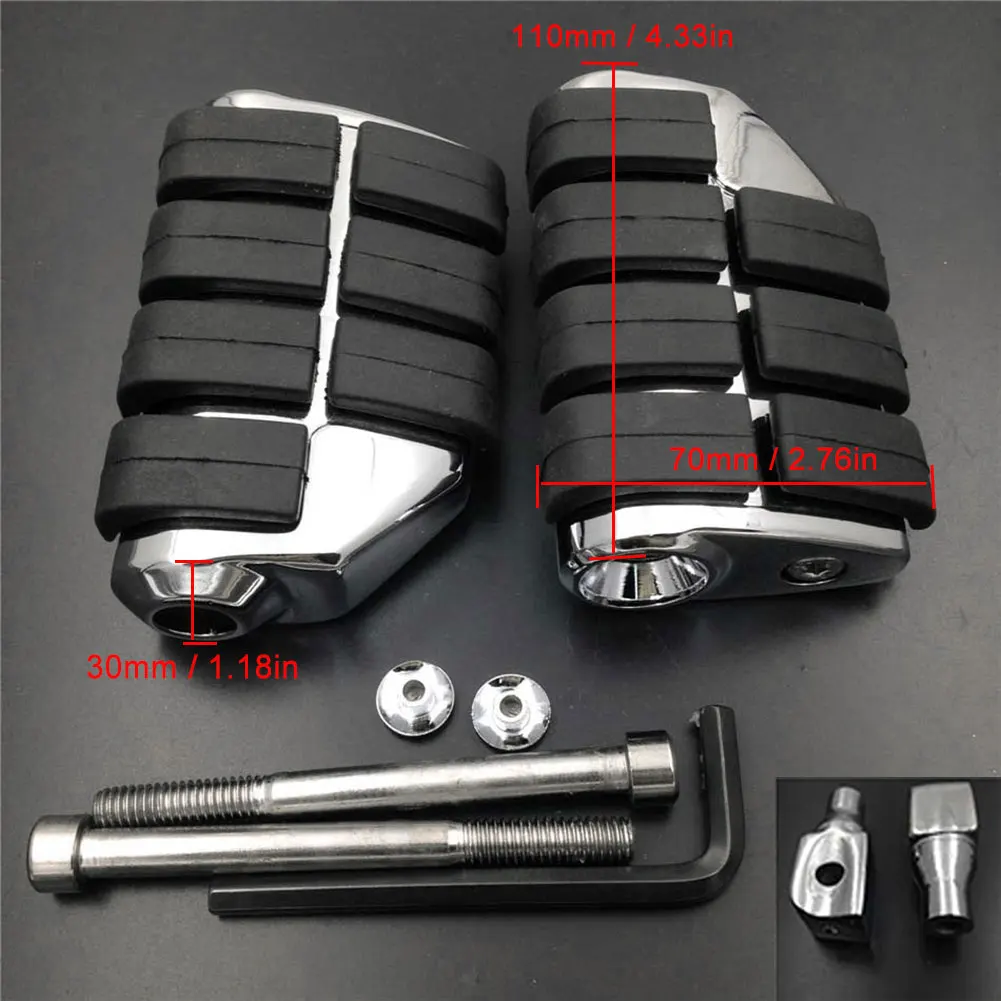 Large Front or Rear Foot Pegs For Triumph Thunderbird 900 1995-2003 / Sport 1998-2003 Tombstone footpeg Rest Pedal Billet Rubber