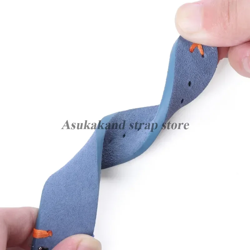 20 มม.22 มม.สายหนังนิ่ม Vintage Handmade เย็บนาฬิกาสําหรับ Samsung Galaxy นาฬิกา 7/6 /5/4 ผู้ชายผู้หญิงสายนาฬิกา