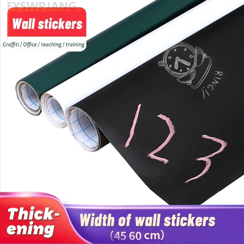 Blackboard Sticker Chalk Board PVC Self-Adhesive Mural Decorative Art Blackboard Wall Sticker Children's Room Portable Office