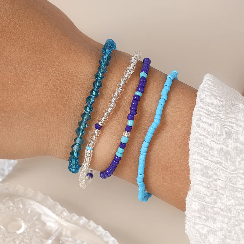 Aihua 4-teiliges Set Mädchen Süße Bunte Gänseblümchen Perlenarmband Handgefertigtes Kinder-Teenager-Freundschaftsarmband Beste Freundin Geschenk Schmuckset – Detail 4