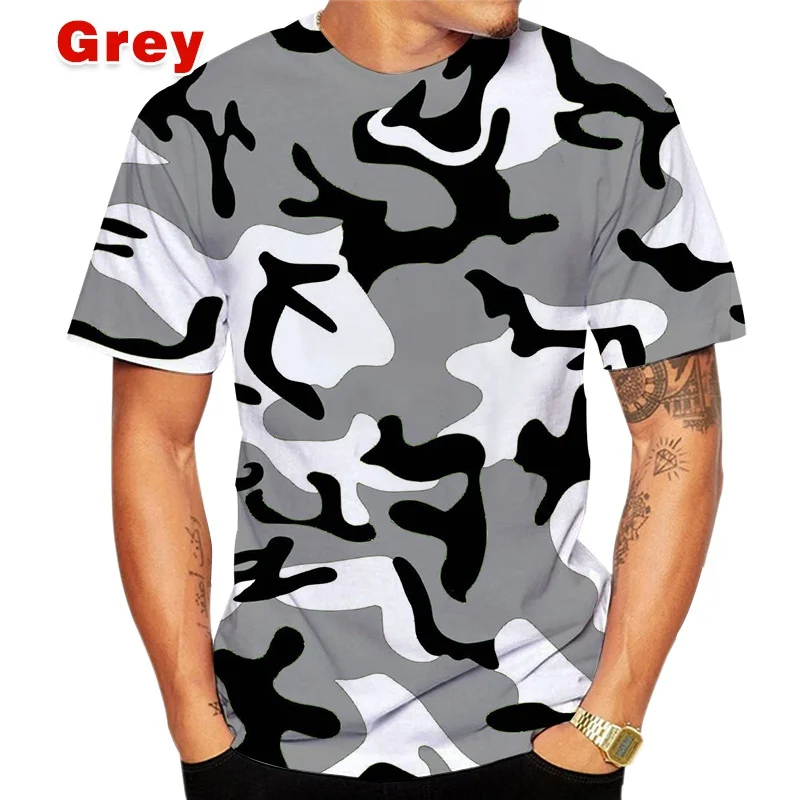 Men\'s Personalized T-shirt Summer Camouflage 3D Printing T-shirt Loose Soft Comfortable Breathable T-shirt Men\'s Top