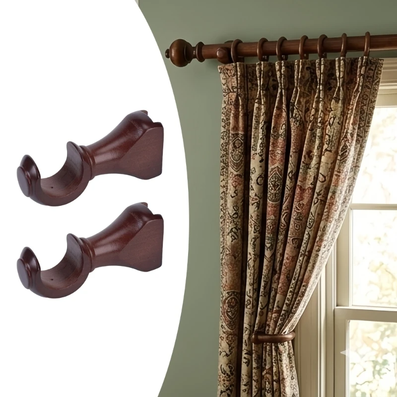 2Pcs Ceiling Curtain Rod Brackets Drapery Poles Holder Window Curtain Hooks For Home Decoration Window Hardware Stable D2RD