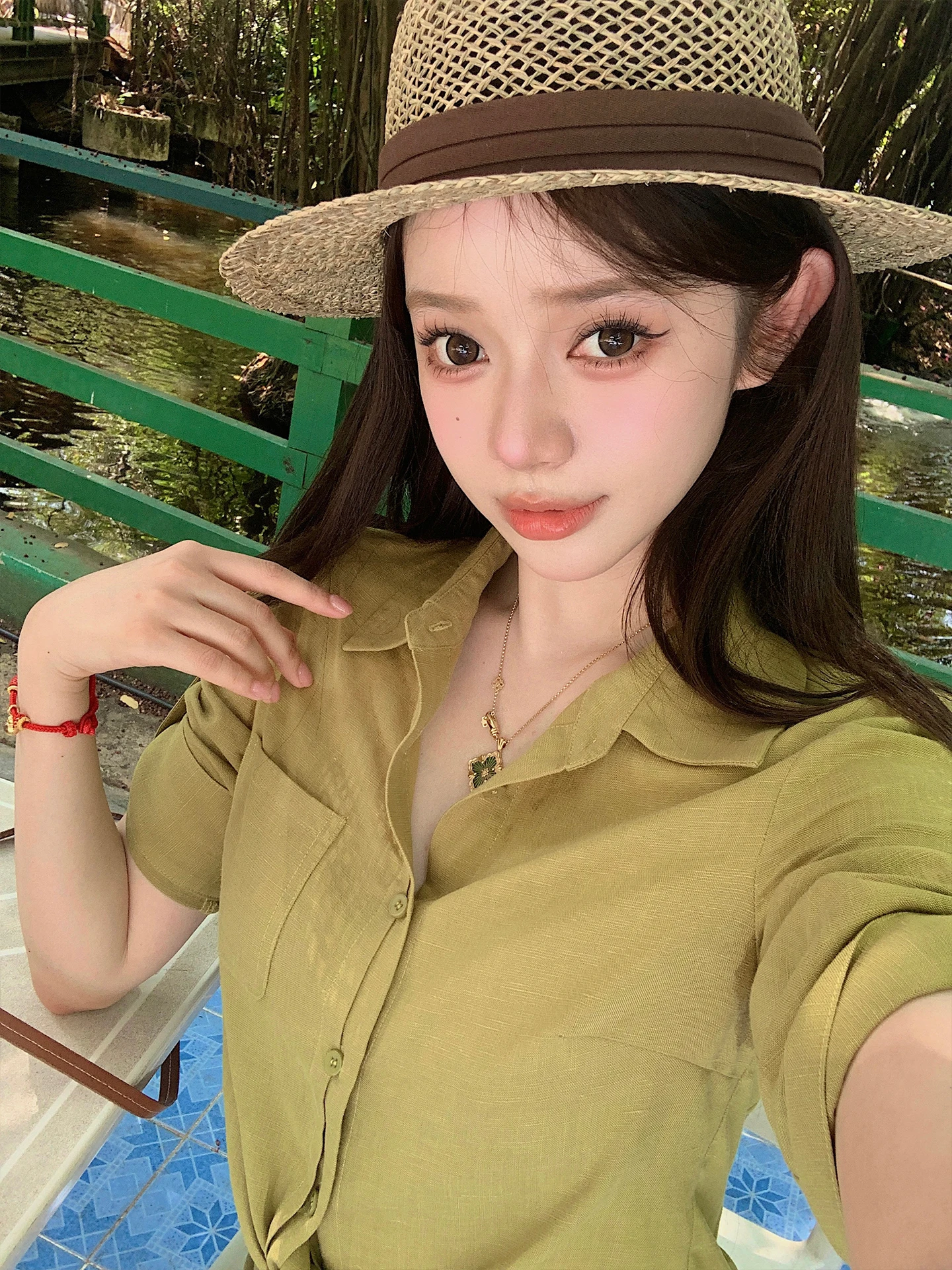 

NNS Low Waist Shirt And Pants Set Women's Clean Fit Summer Fashion Ensemble Nylon Linen Material Sleeveless Classic Style