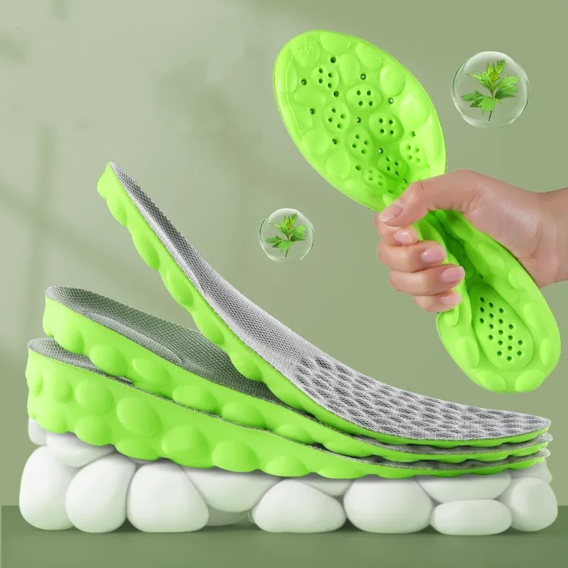 Mugwort Height Increasing Insoles For Men Women Invisible Sports Shock Absorption Breathable Sweat-absorbing Odor-proof Insoles