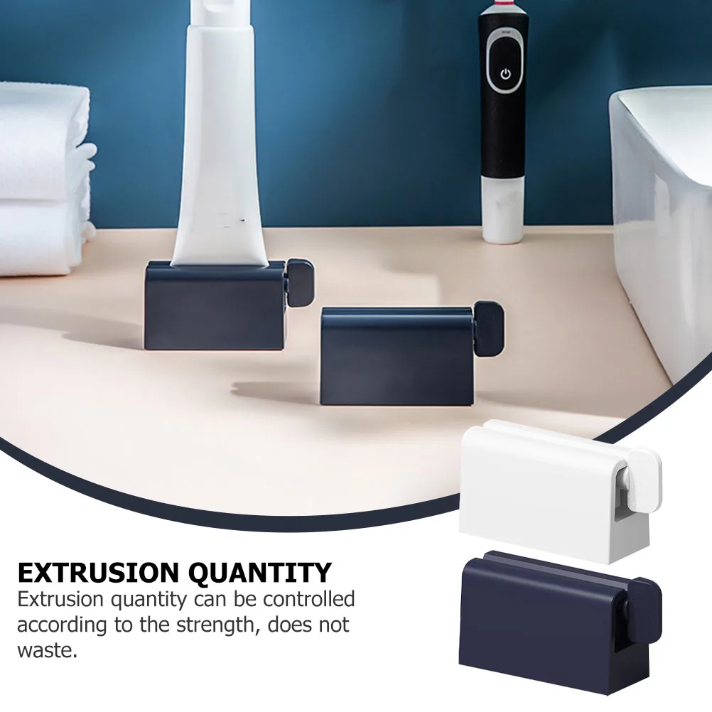 2 قطعة عصارة معجون الأسنان موزع ABS سيليكون قاعدة دليل الضغط أداة للحمام اكسسوارات معجون الأسنان أنبوب الطارد #5