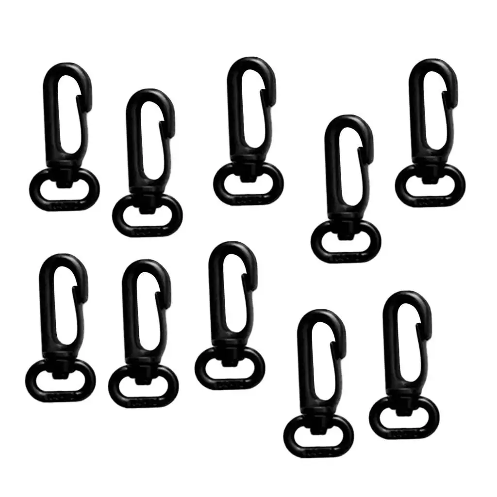 10 Pcs Strong Plastic Swivel Spring Snap Hook Clip Fits 12mm Webbing