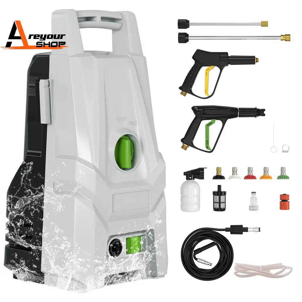 1400W Portable Electric High Pressure Washer 3200PSI Max 1.8GPM Power Washer