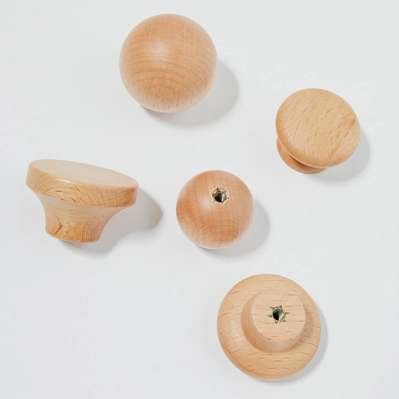 Küchen- und Kleiderschranktürgriffe, Holz-Wolkenhaken, Möbelgriffe, Holz-Tiergriffe für Schränke und Schubladen, Türknöpfe – Detail 13