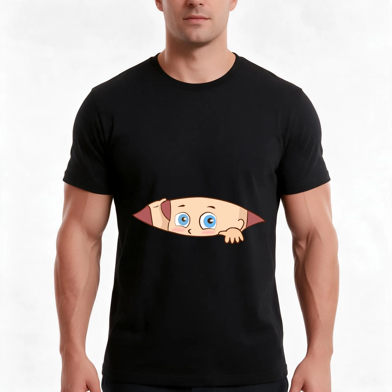 Pregnant with Twins Peeping Baby Reveal Maternity T-Shirt Summer Casual Cotton Tee Oversized Streetwear Tops Unisex Men Women