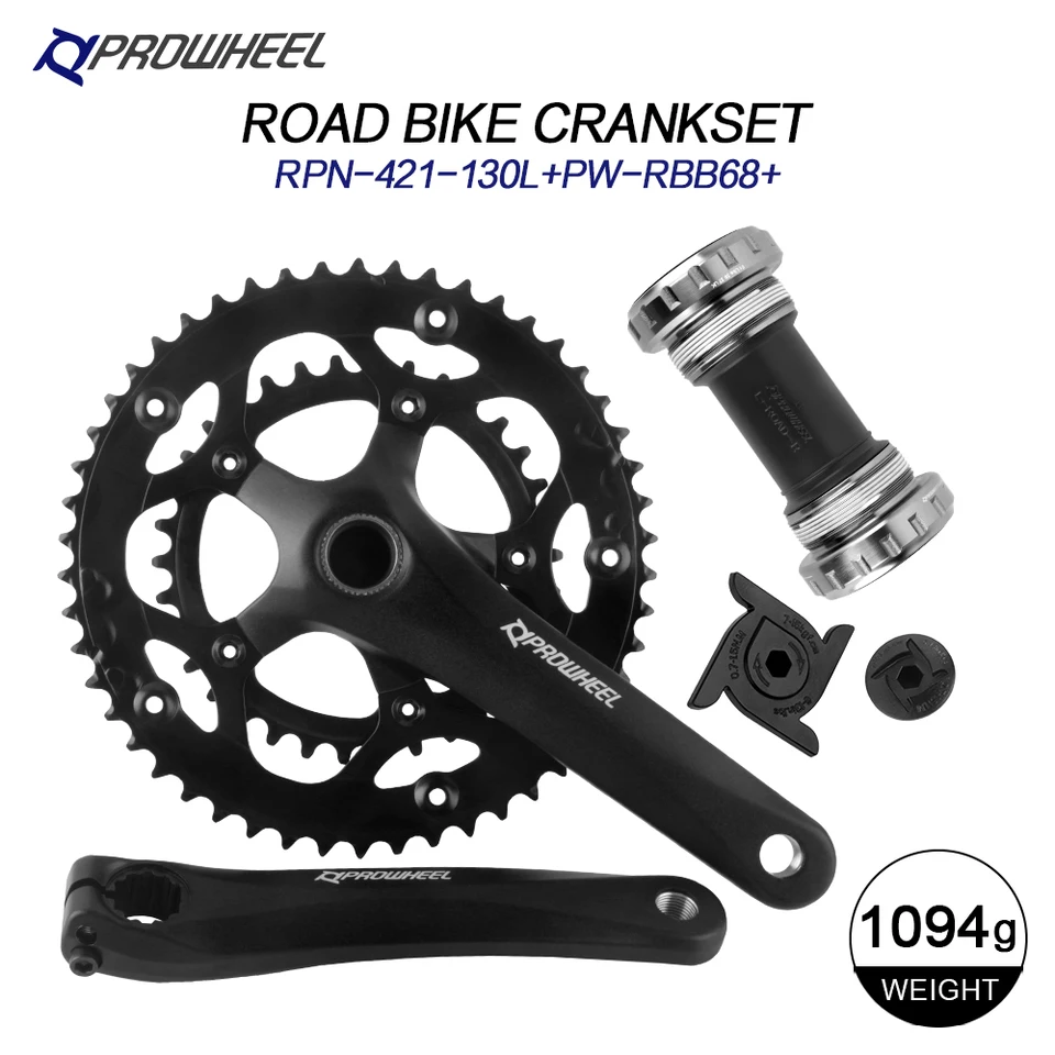 ダブルクランク ProWheel 53-42t 170mm Amazon.com : Prowheel Bike Crankset 46T - 170mm Universal Square