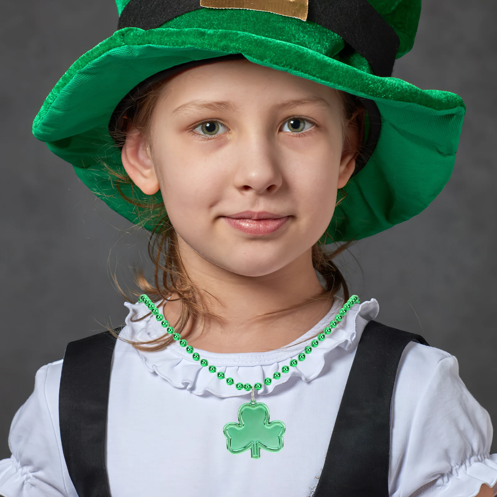 

12 Pcs Choker Clover Necklace Irish Festival Accessories Patricks Beads Day Sequins St. Party Favors Necklaces Green