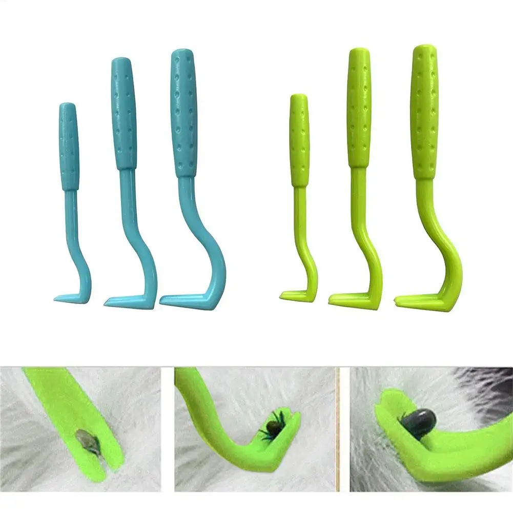3Pcs Dog Tick Puller Tool Set Portable Cat Tick Remover Pet Grooming Supplies Skin Protection Body Care for Puppy Horses Rabbits