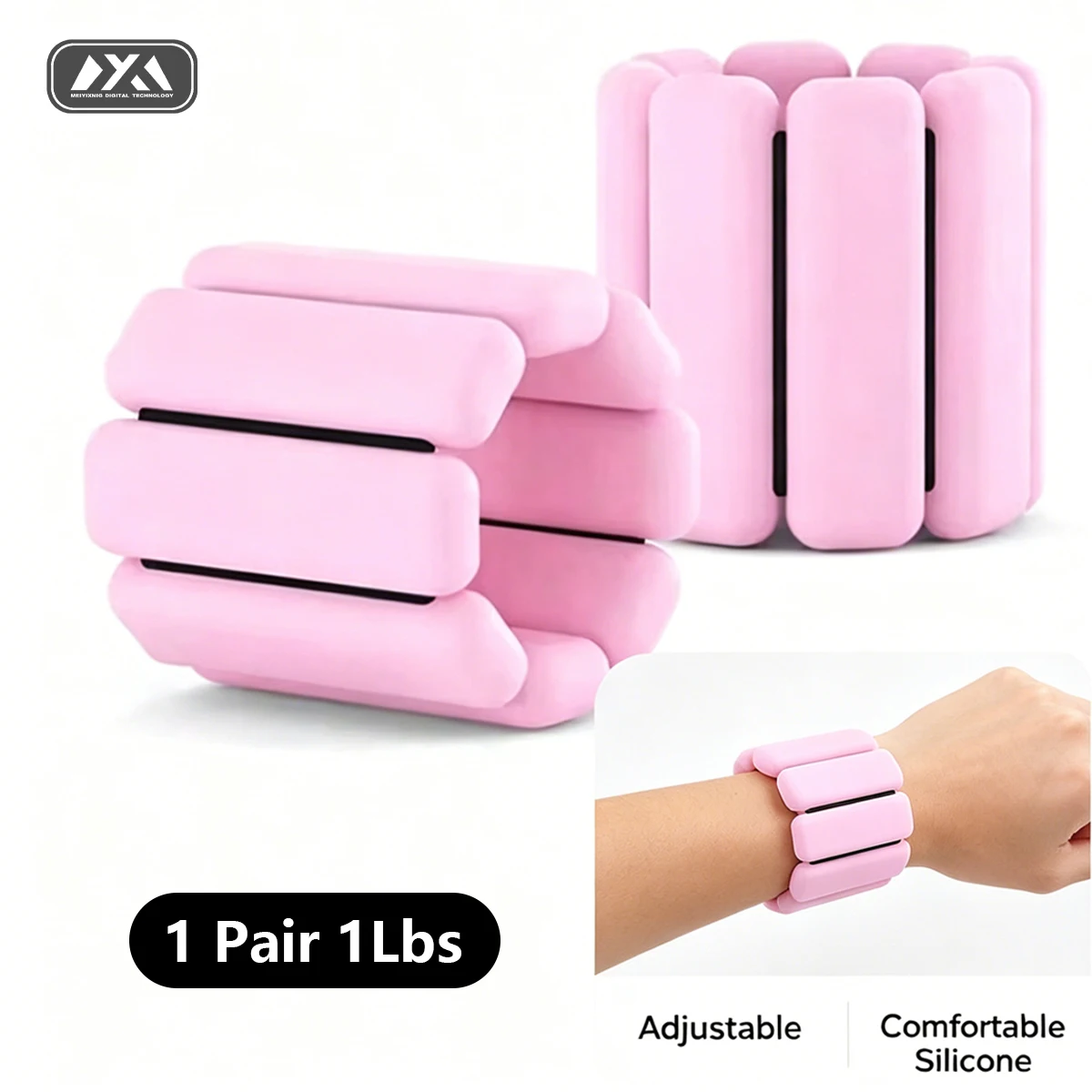 1 Paar Verstellbare Handgelenk- und Fußgelenkgewichte aus Weichem Silikon, Tragbares Armband für Yoga, Pilates, Laufen, Fitness-Training