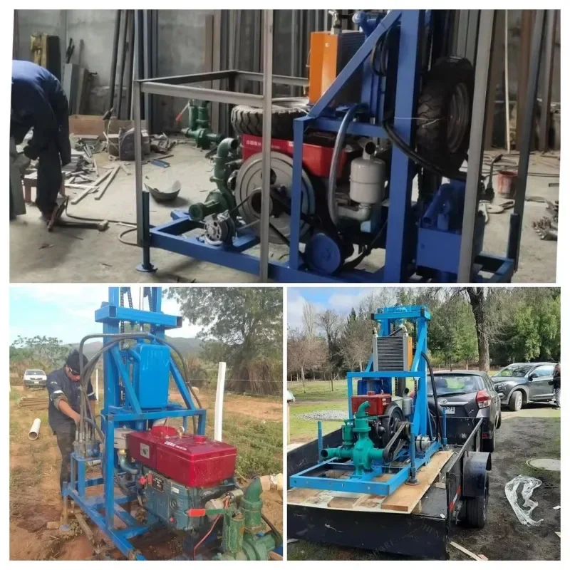 China Supplier Mini Price Small Portable Diesel Hydraulic Borehole Water Well Drilling Rig Machine for Sale