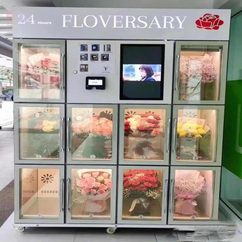 Custom Automatic Flower Vending Machine Dual Zone Temperature Control Intelligent Humidity Adjustment