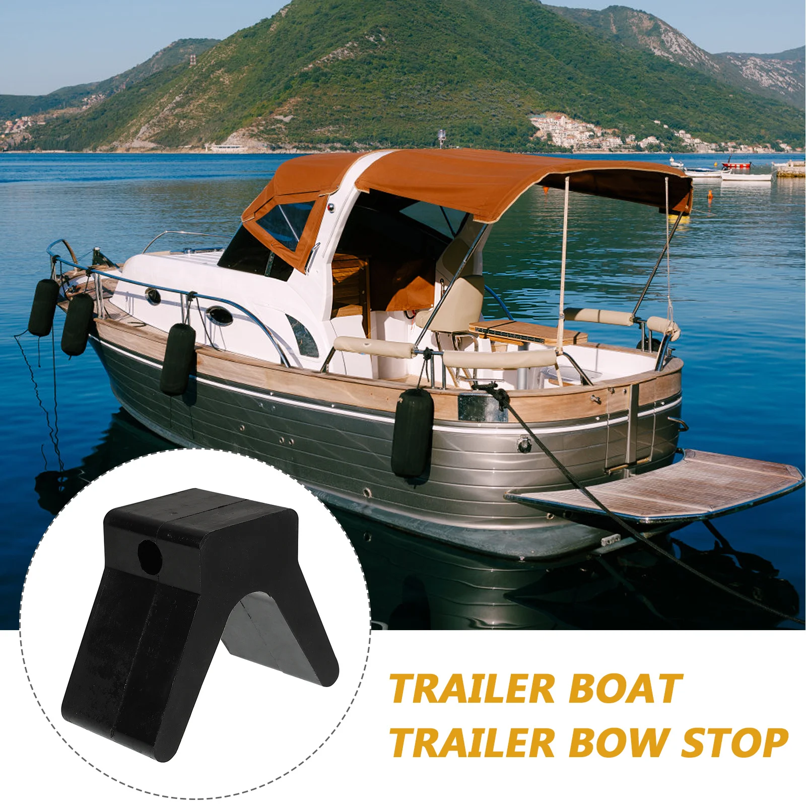 

2Pcs Marine Trailer Bow Stop Block V-Shape Bow Support for Boat Trailer Yacht Kayak Rubber Protection Dock Marina Accessories