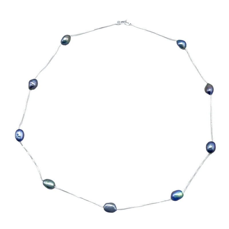 

Real Baroque Pearl Necklace 6-7mm Natural Freshwater Pearl 925 Sterling Silver Choker Necklace For Women Jewelry Gfit