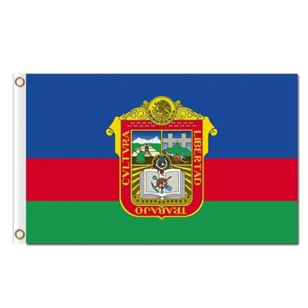 2X3FT Bandera del Estado de México Bandera del escudo de armas del Estado 3x5 pies