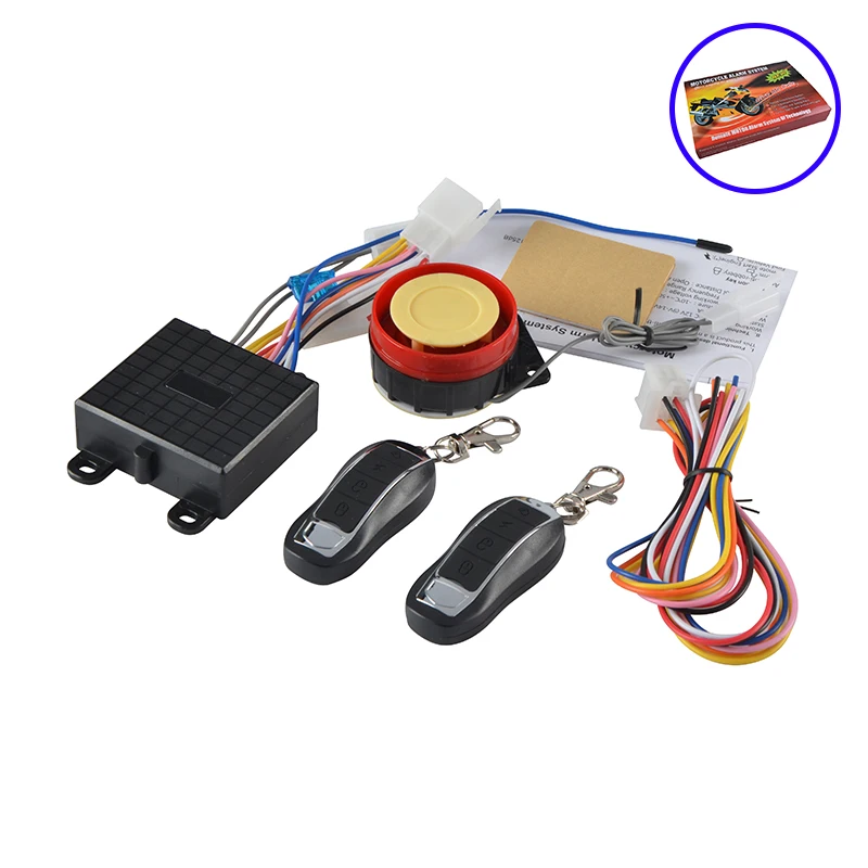 

12V Motorcycle Remote Control Start On Engine Handlebar Lock Anti-theft Sound light Security Alarm System 125db Vibration Alarm