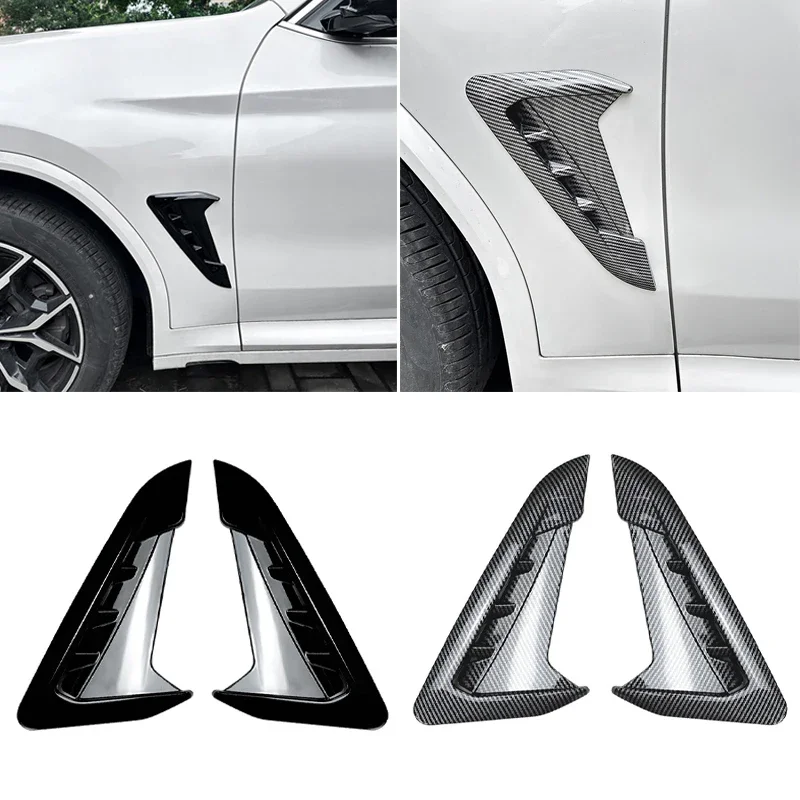 

Car Shark Gills Fender Side Air Flow Outlet Vent Decoration Sticker Trim Cover Carbon Fiber For BMW X3 X4 G01 G02 M Sport 2018+