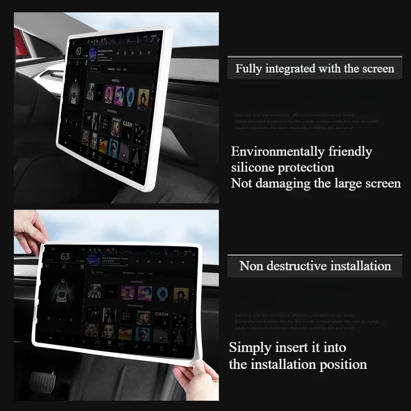 

For Tesla Model Y Juniper Model 3 Highland Screen Protective Frame Central Control Display Silicone Protector Cover Accessories