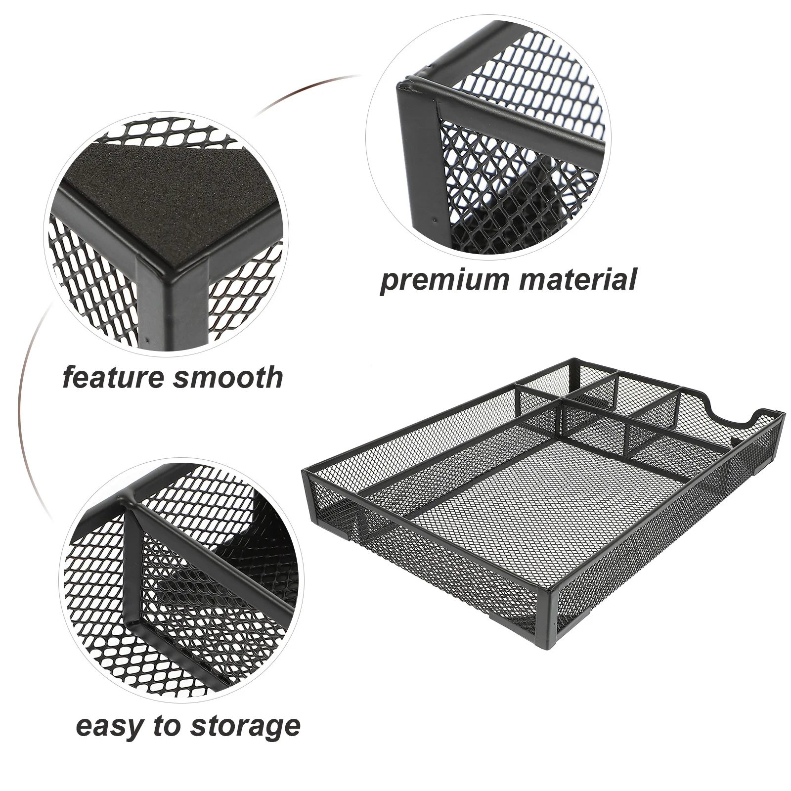 

Metal Mesh Desk Organizer Large File Storage Basket For Office Document Holder Desktop Drawer Paper Organization