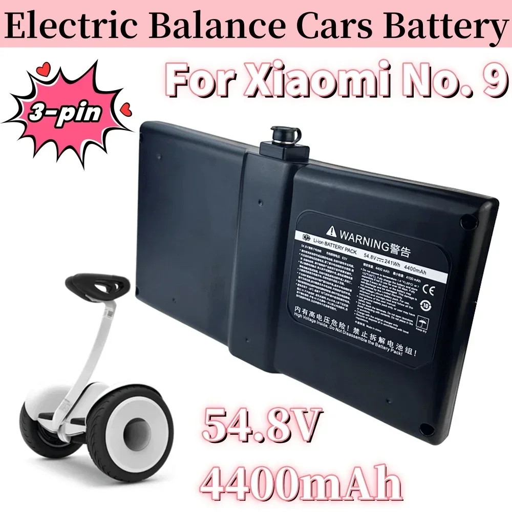 

New 54.8V 4400mAh 3-pin Li-ion battery pack can be connected to the APP, suitable for the Xiaomi No. 9 balanced car battery