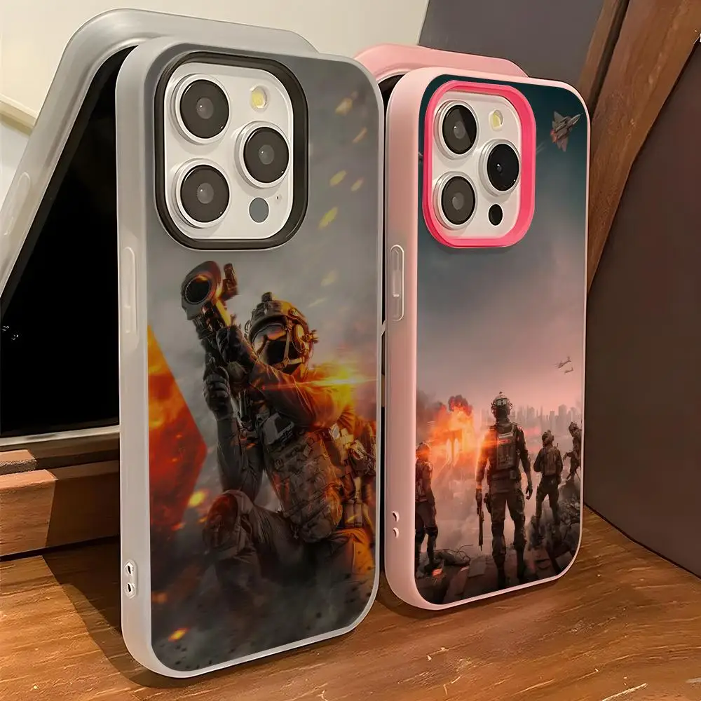 

Game B-Battlefield2042 Phone Case IPhone 17 Air 16 15 14 Plus 13 Pro Max 2 Soft Frosted Candy Transparent Jelly 2-in-1