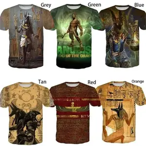 Anubis 3D -Männer gedruckt T -Shirt, Horus t -Shirt, ägyptisches Auge Auge Ägyptens, Pharao, Kurzarm, Vintage Streetwear, lustige Kinder 6 Hauptverkleidungskleidung Ägypten männlich - №5