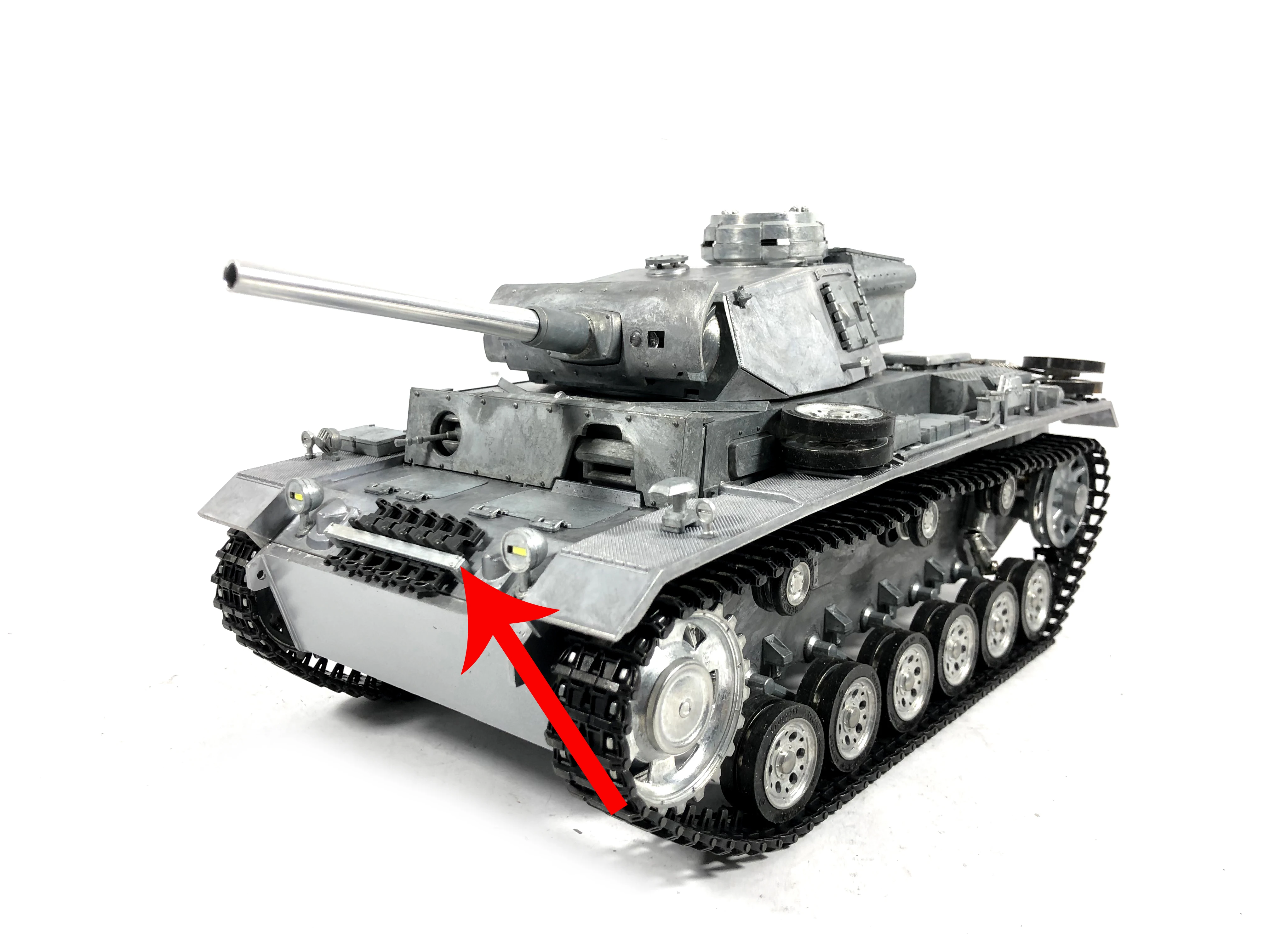 Mato MT231 Panzer Upper Hull Front Plate Spare Track Metal Mount for 1/16 1:16 RC Panzer III Tank