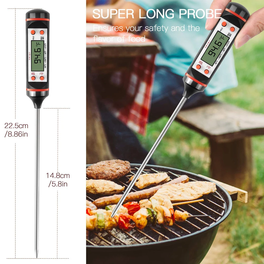 New Professional Digital Kitchen Thermometer Barbecue Water Oil Cooking Meat Food Thermometers 304 Stainless Steel Probe Tools