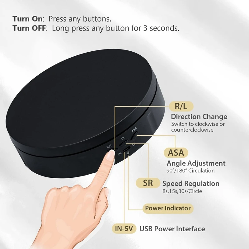 360 Degree Electric Turntable For Photography Revolving Stand Display For Displaying Jewelry,Digital Products