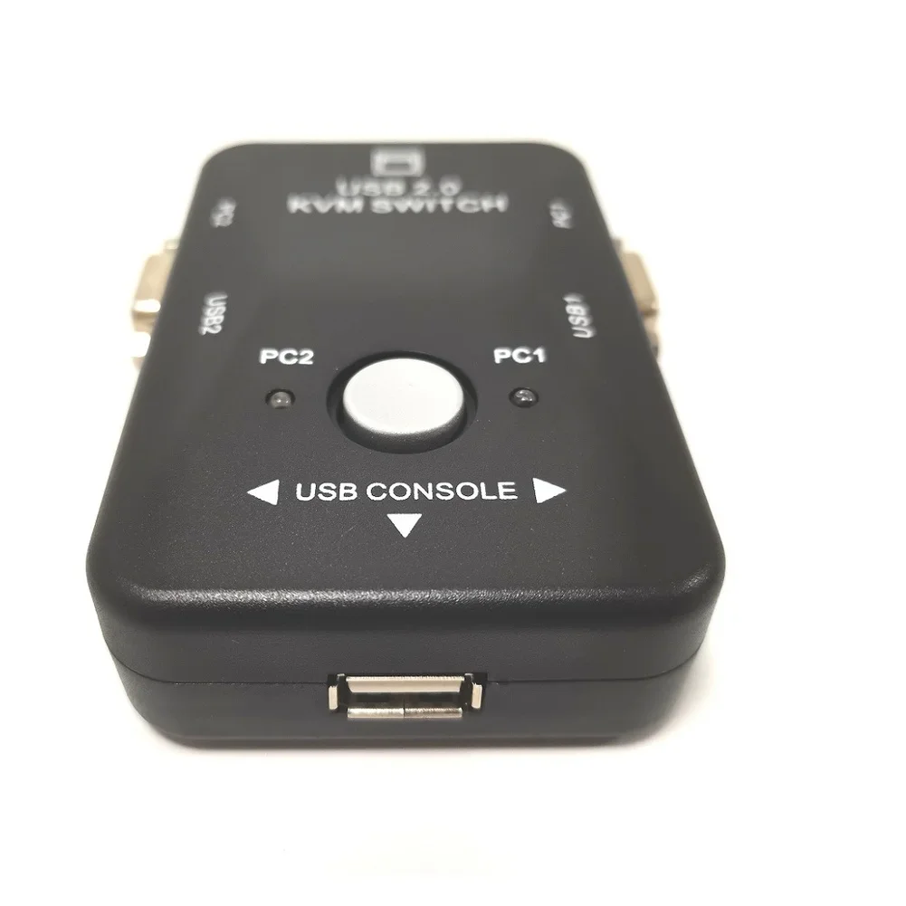 Versatile 2-Port USB 2.0 KVM Switch: Seamlessly ABS Effortless Control Control Two Black Computers With 1080P Computer Parts