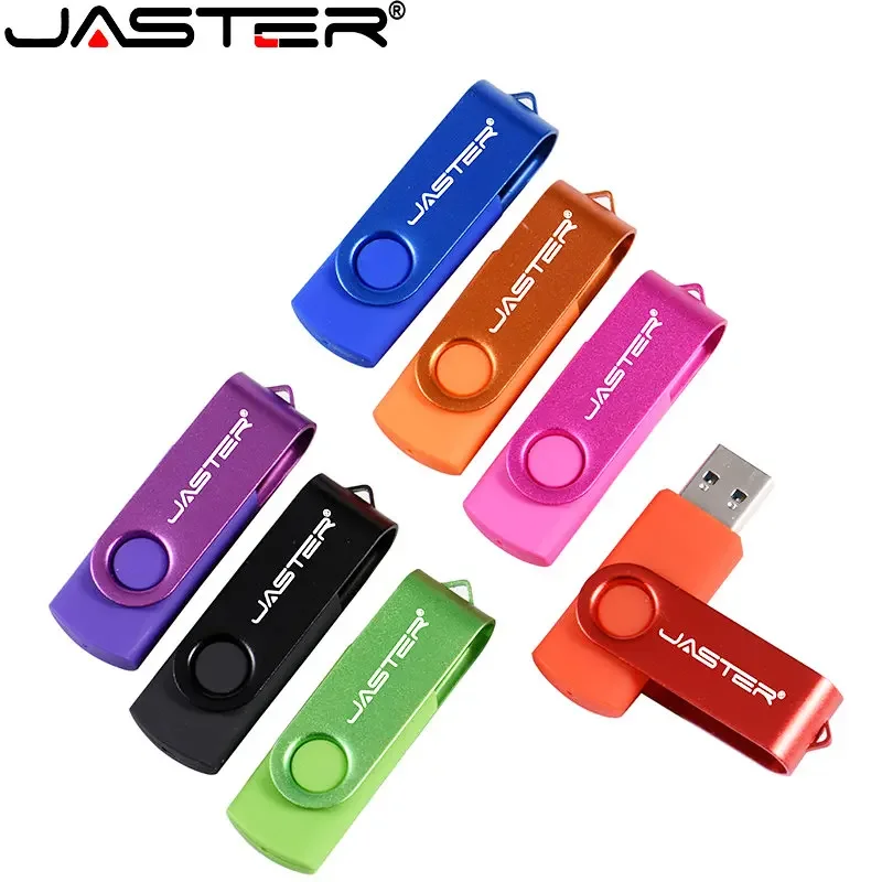 Fashion Rotatable USB 2.0 Flash Drives 64GB 32GB Pen Drive Free Customized Logo Black Waterproof Business gift Pendrive U disk