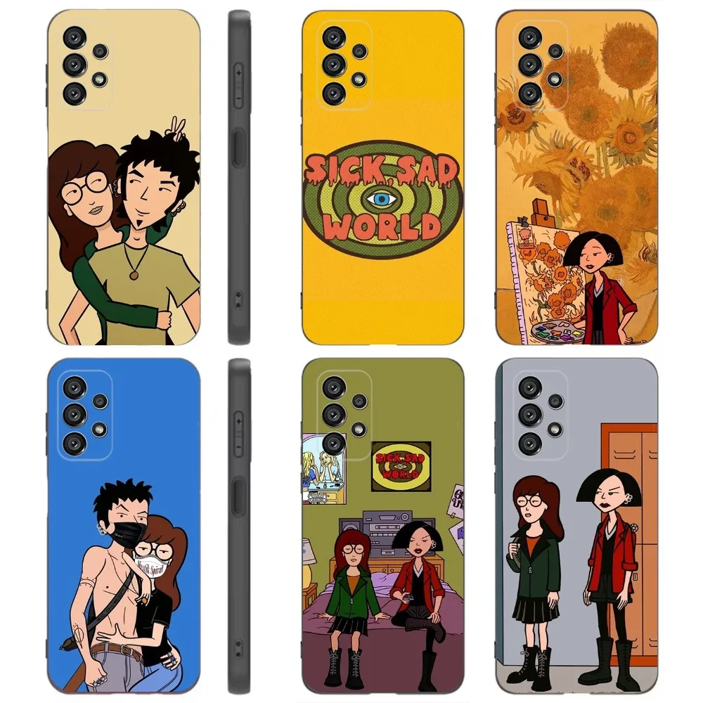 

Cartoon D-Daria Anime Phone Case For Samsung Galaxy A91,A80,A73,A72 ,A71,A53A52,A32 ,A31A22,A21s,A20,Black Cover