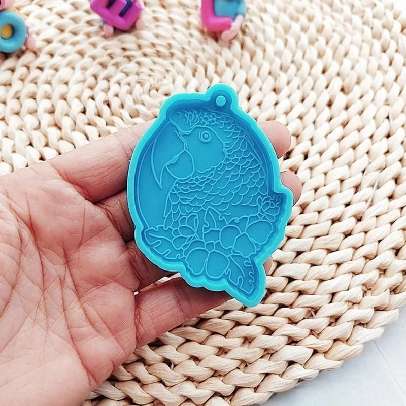 2Pcs Epoxy Resin Mold Parrot Silicone Mold for Epoxy Casting Molds for DIY Keychain Pendant Unique Gift
