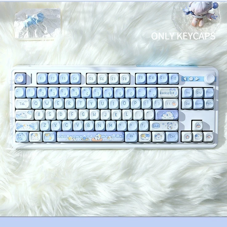 

Cute Cartoon Themed Keycaps, 132-Key Rounded Profile Keycap Set for Mechanical Keyboards