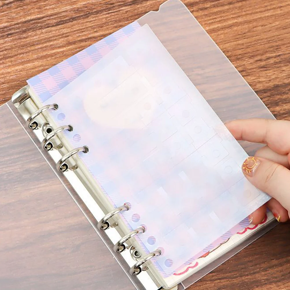 

5 Sheets Loose-leaf Hole Plug-in Sticker Annotation Supplies Book Sticky Tabs Binder Portable Index Pvc Bookmark Flags