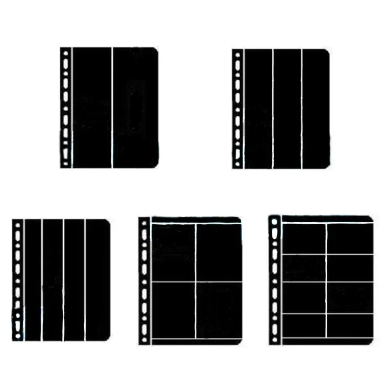 10PCS 9 Hole Stamp Photo Postcard Card Collector Book Stamp Postcard Storage Transparent Single Sided Stamp Album Loose Insert